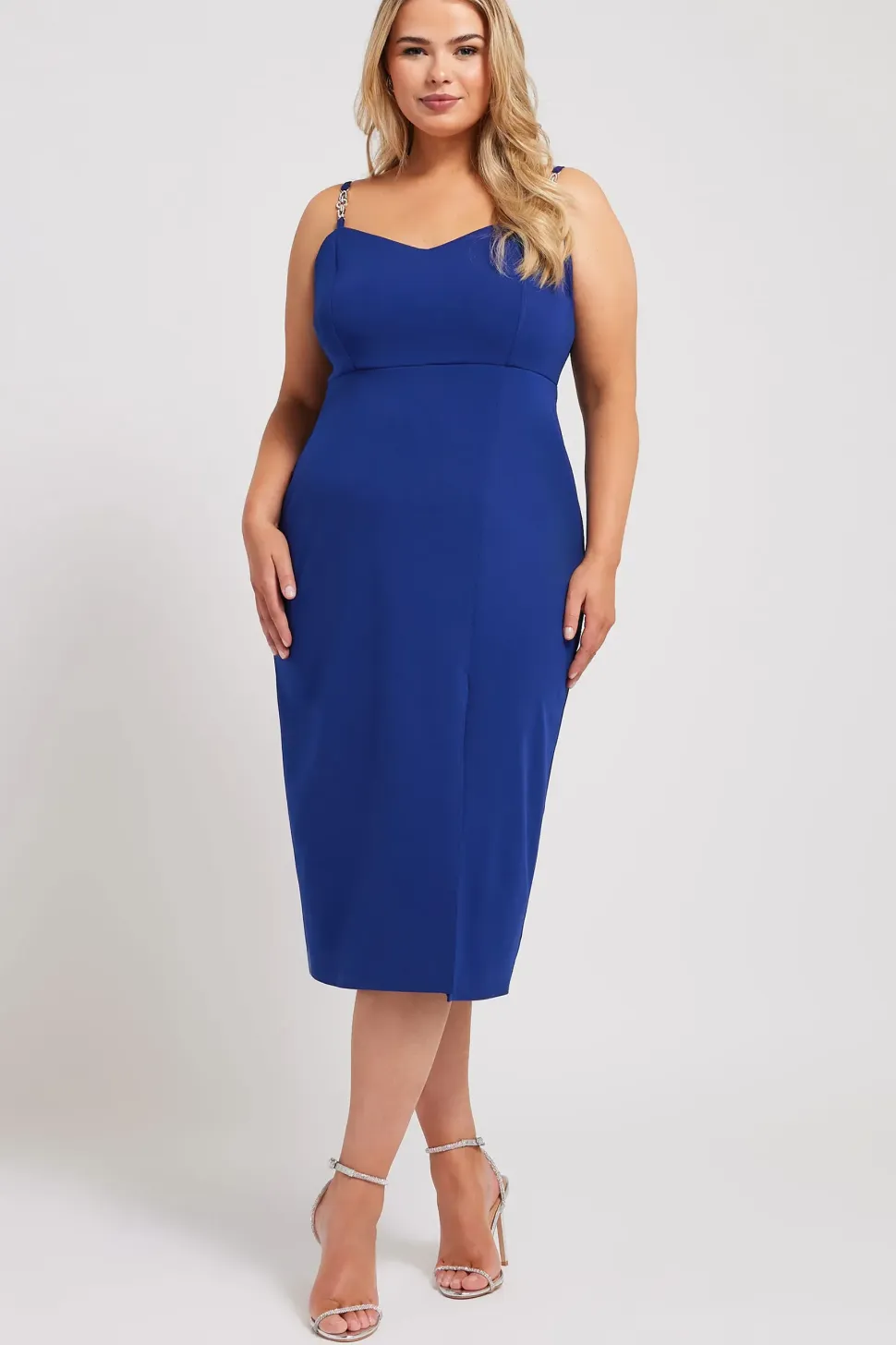 Diamante Strap Midi Dress