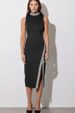 Diamante Trim Bodycon Dress