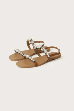 Diamanté Flat Sandals
