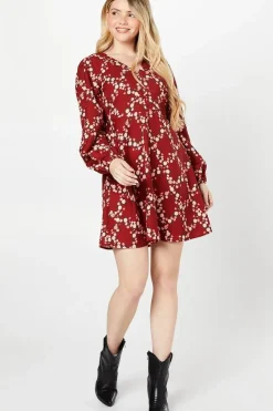 Diamond Floral Button Front Mini Dress