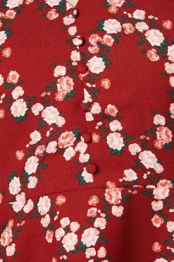 Diamond Floral Button Front Mini Dress