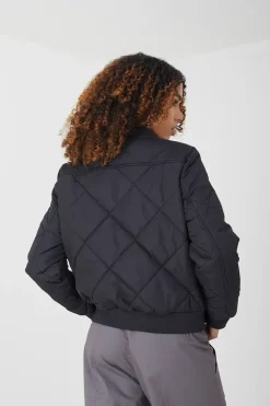 Diamond Quilted Bomber Jacket