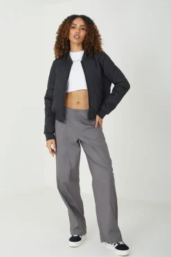 Diamond Quilted Bomber Jacket