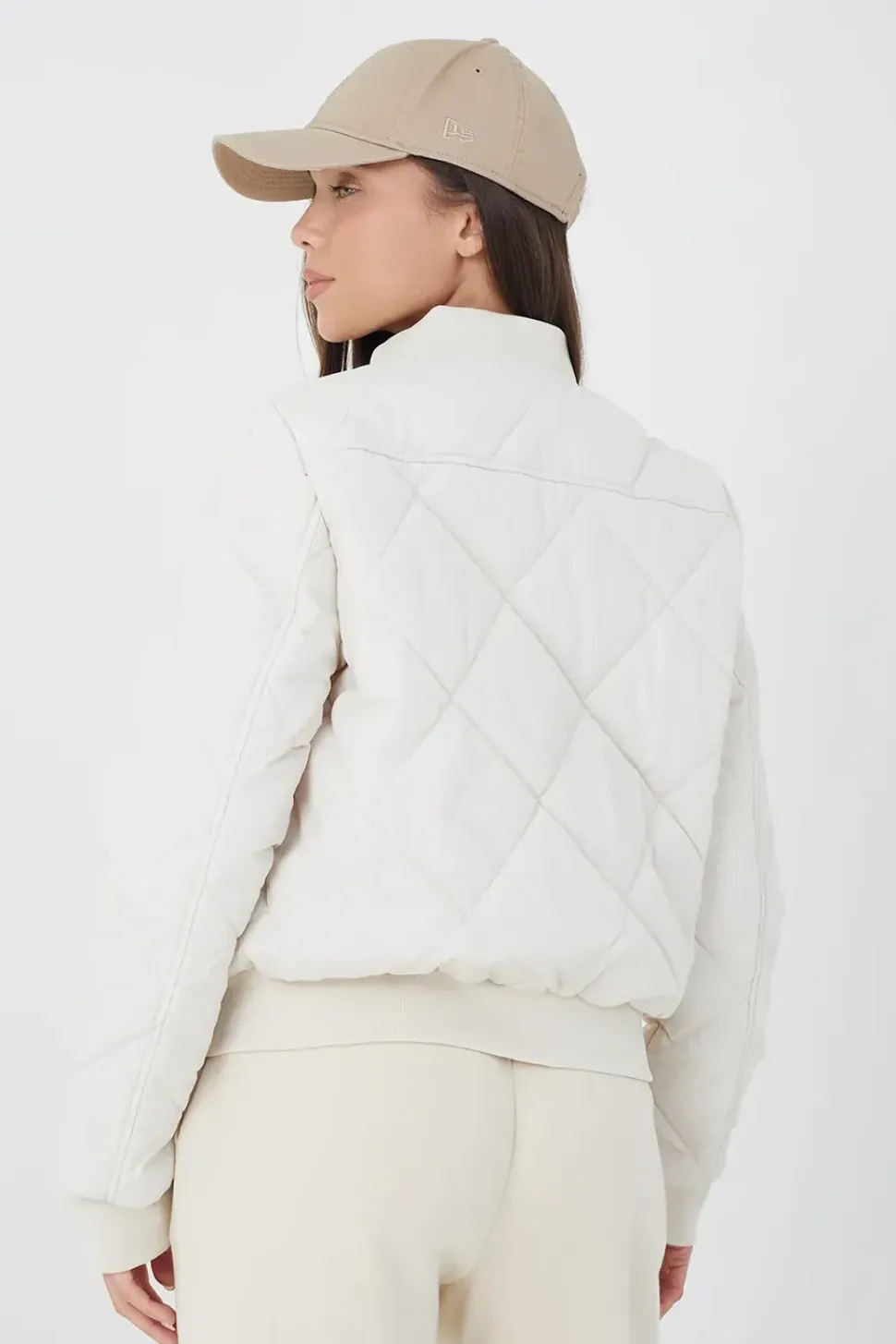 Diamond Quilted Bomber Jacket
