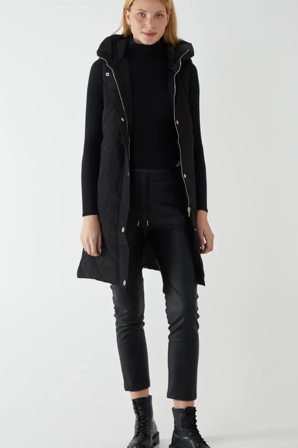 Diamond Quilted Longline Vest
