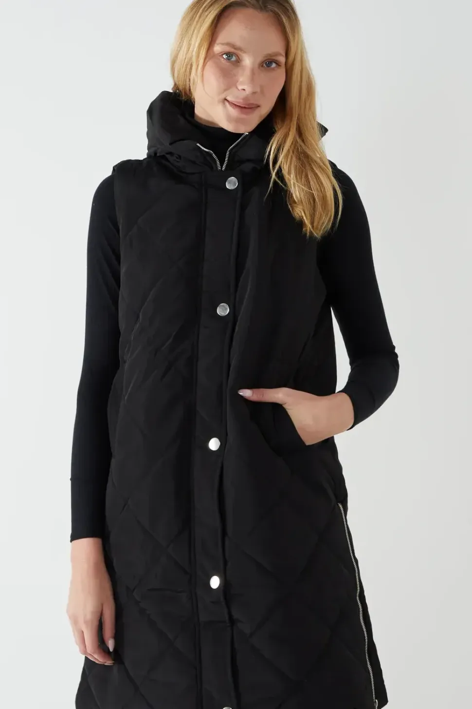 Diamond Quilted Longline Vest