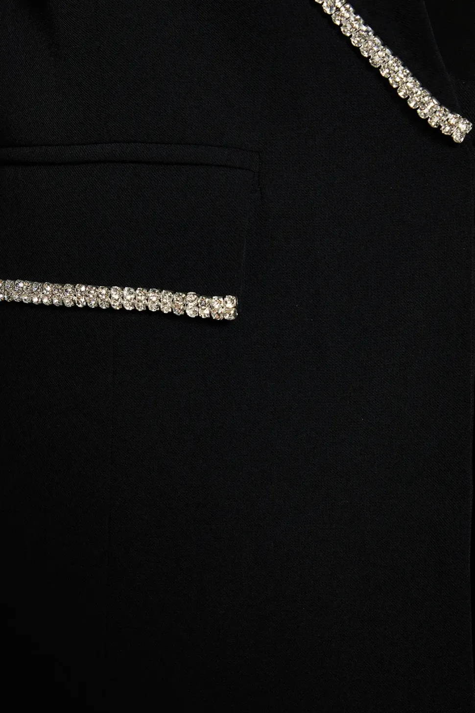 Diamond Trim Shawl Collar Blazer