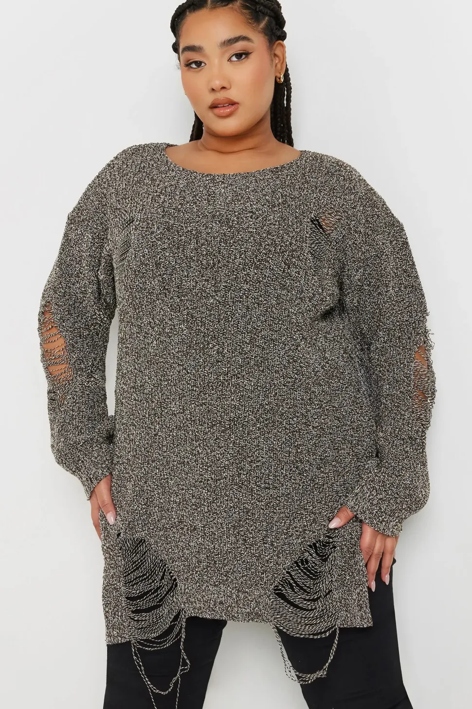 Distressed Knitted Jumper