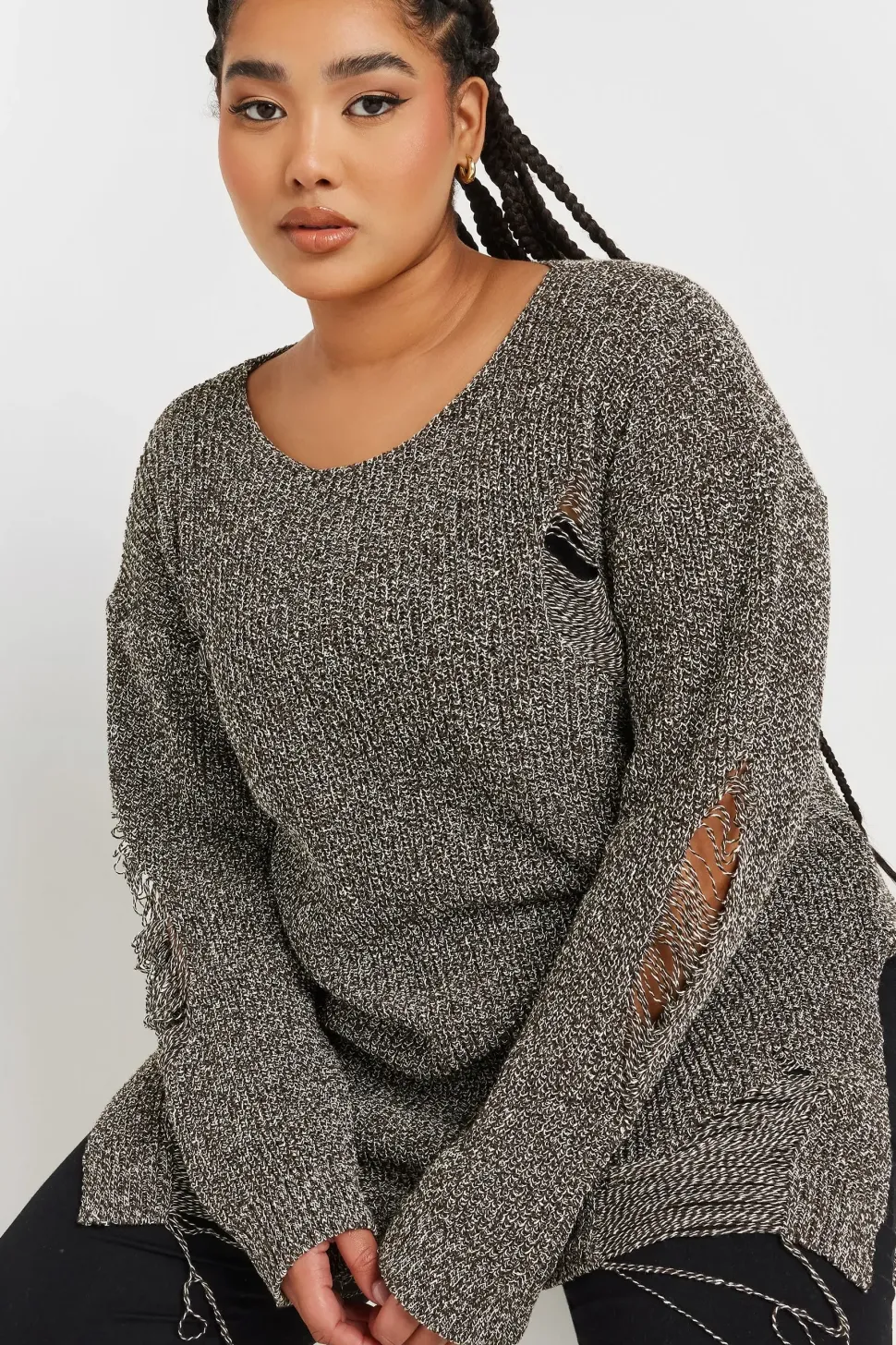 Distressed Knitted Jumper