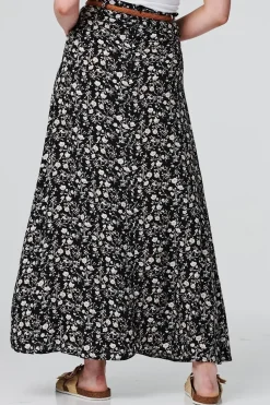 Ditsy Ankle Length Belted Skirt