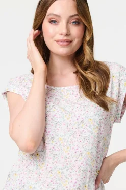 Ditsy Floral Cap Sleeve Shell Top