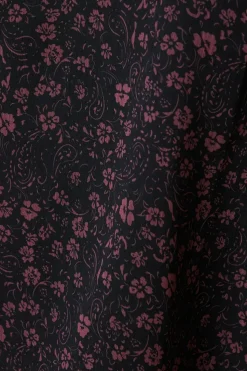 Ditsy Floral Chiffon Ruffle Front Long Sleeve Blouse
