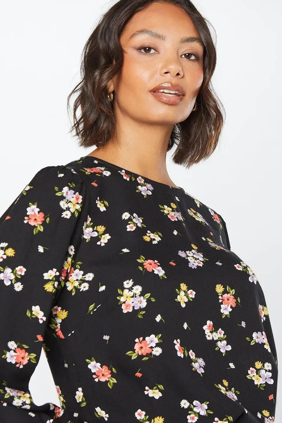 Ditsy Floral Long Sleeve Blouse