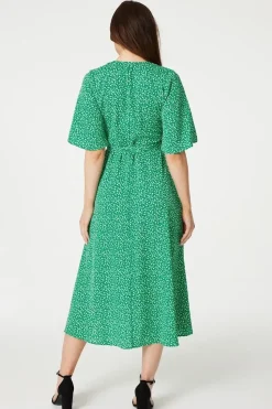 Ditsy Floral Midi Wrap Tea Dress