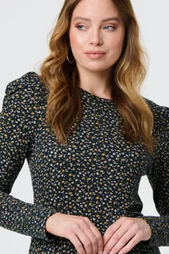 Ditsy Floral Ruffled Long Sleeve Top