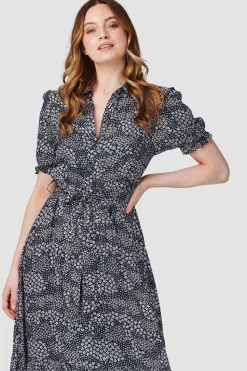 Ditsy Floral Short Sleeve Shirt Dress