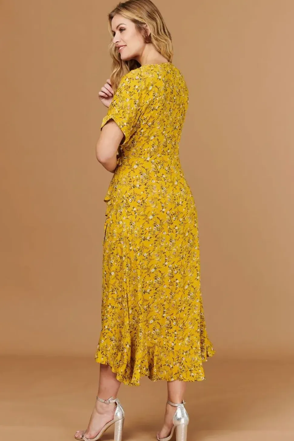 Ditsy Floral Short Sleeve Wrap Dress