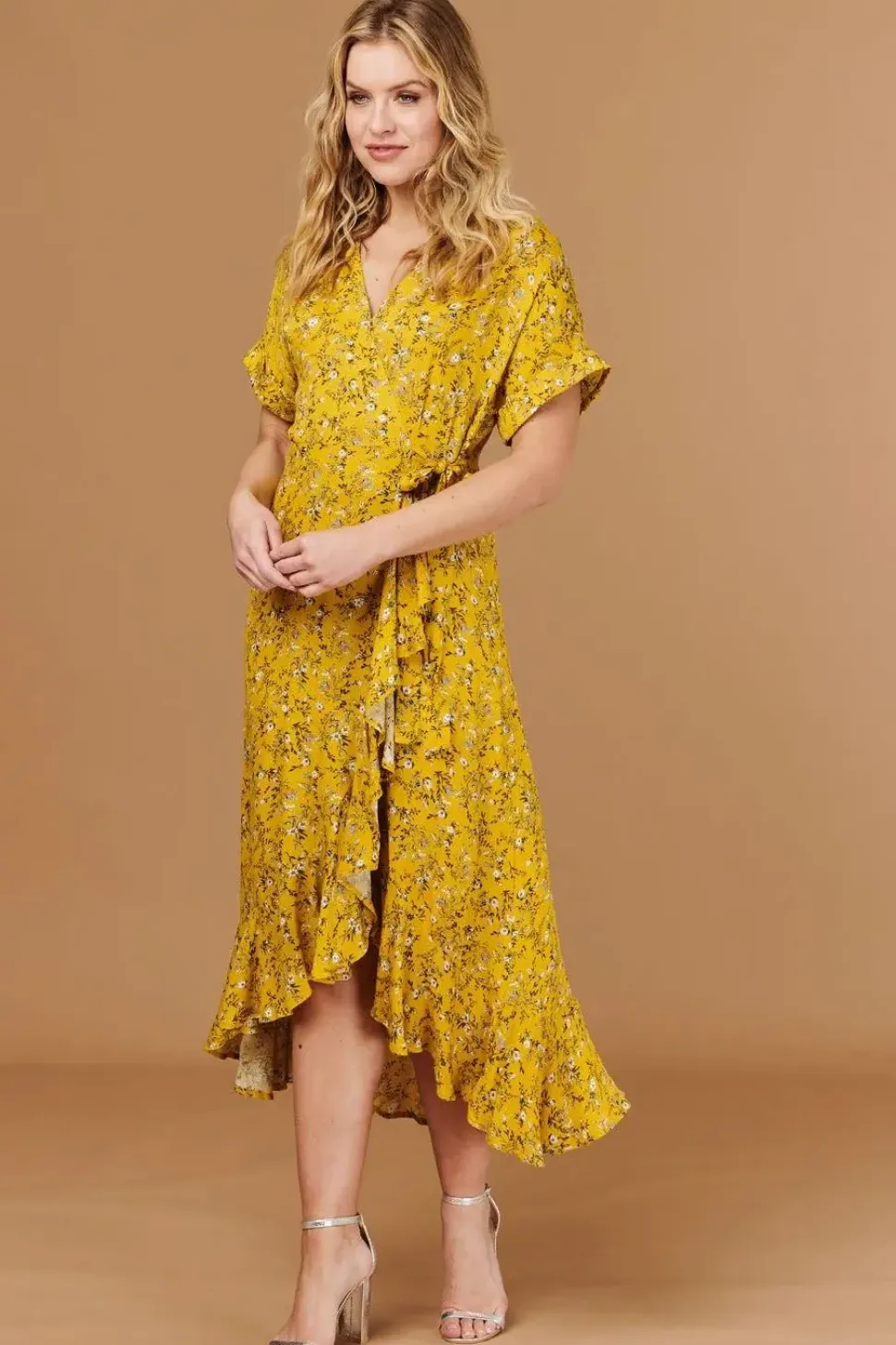 Ditsy Floral Short Sleeve Wrap Dress