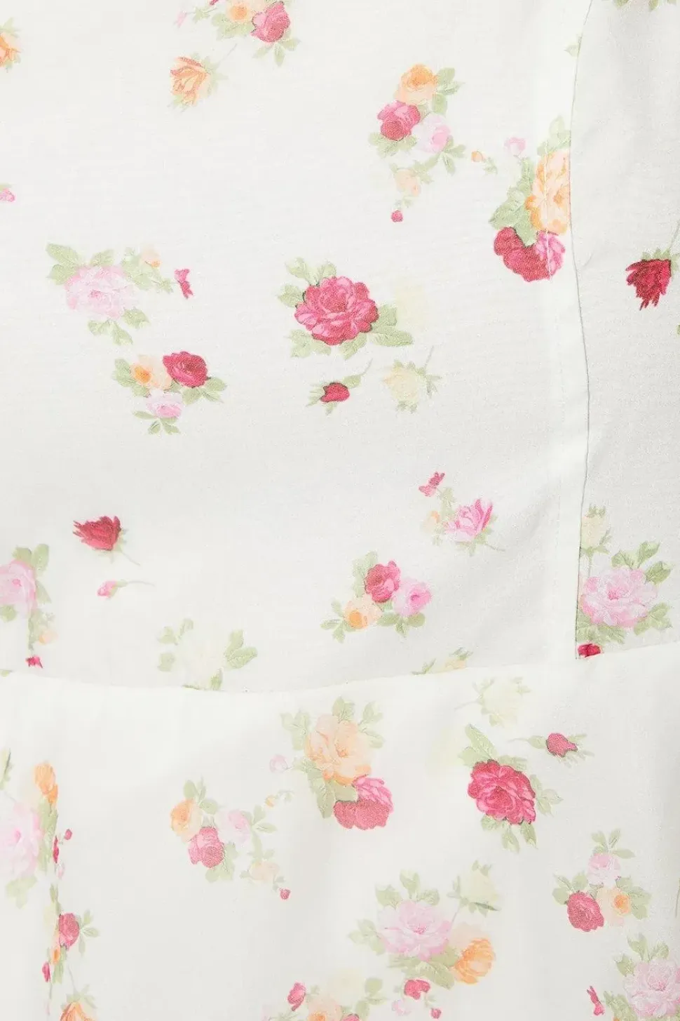Ditsy Floral Tie Shoulder Organza Tiered Midi Dress