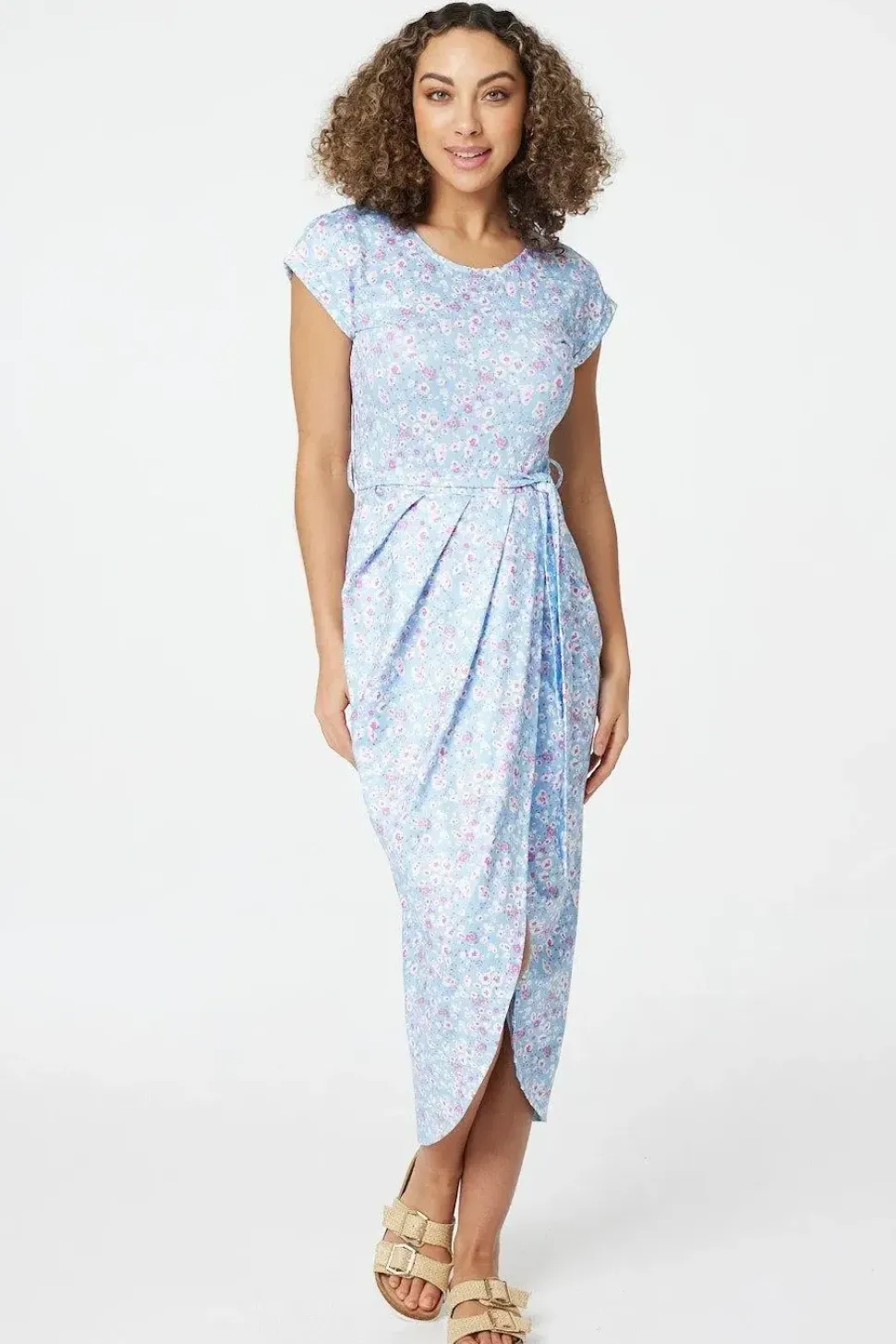 Ditsy Floral Tulip Hem Midi Dress