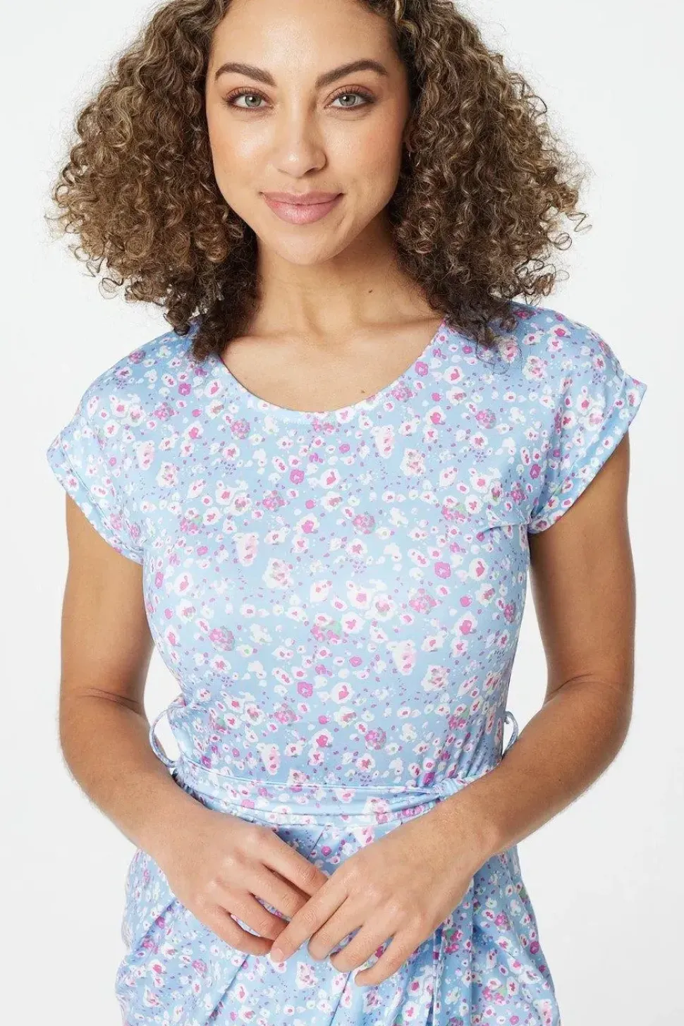 Ditsy Floral Tulip Hem Midi Dress