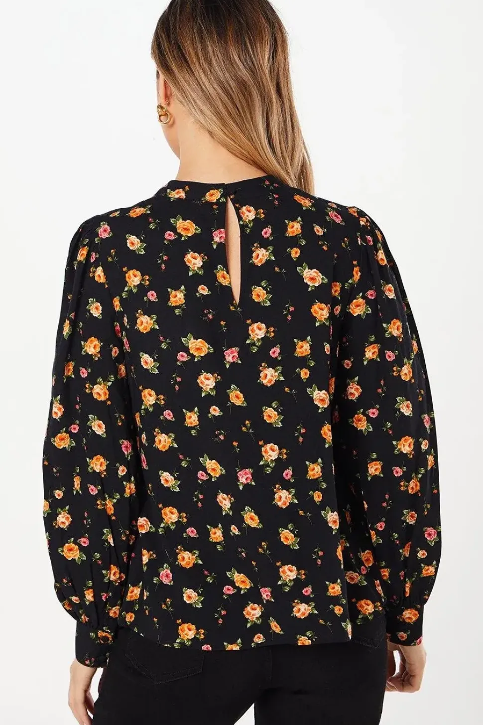 Ditsy Keyhole Blouse