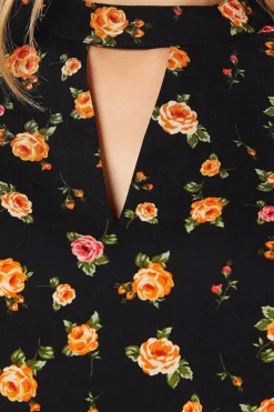 Ditsy Keyhole Blouse