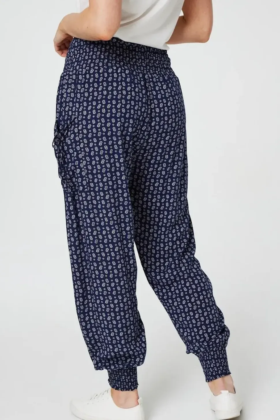 Ditsy Print High Waist Harem Trousers
