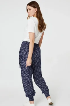 Ditsy Print High Waist Harem Trousers