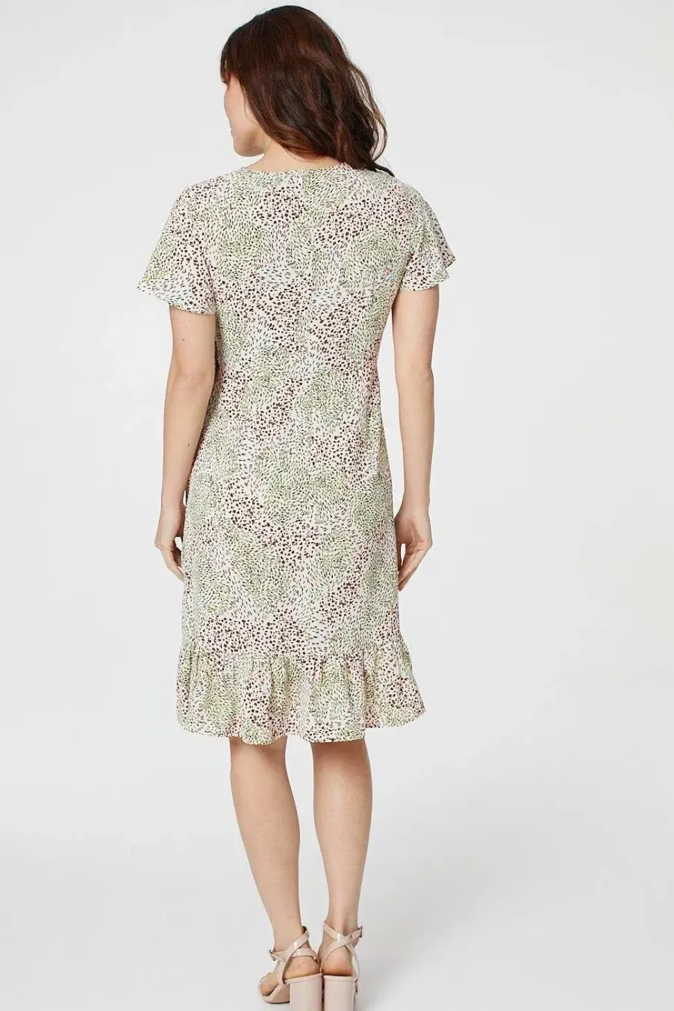 Ditsy Wrap Front Short Dress