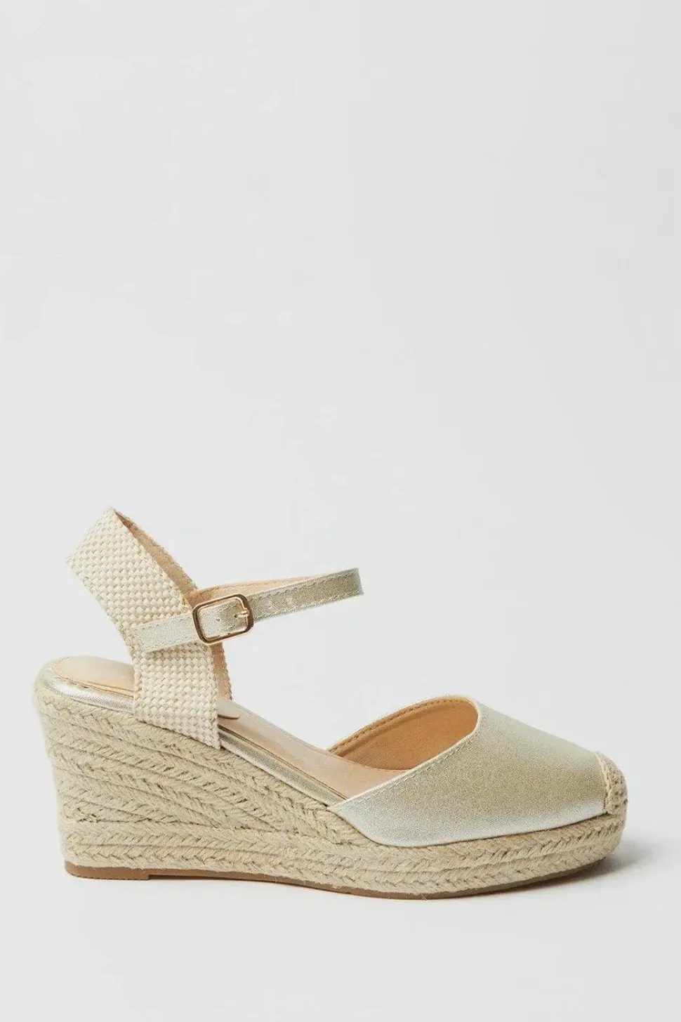 Dixie Shimmer Closed Toe Espadrille Wedge Sandals