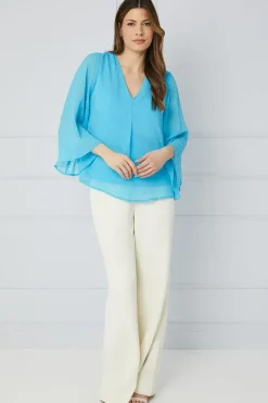 Dobby Pleat Detail Top