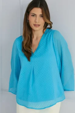 Dobby Pleat Detail Top