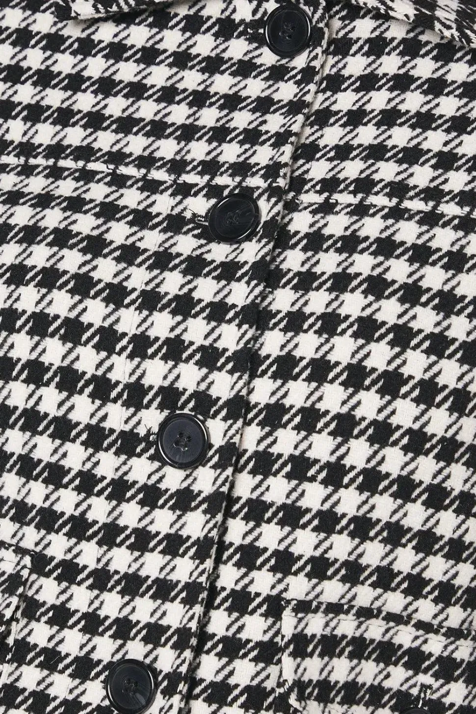 Dogtooth Wool Short Coat