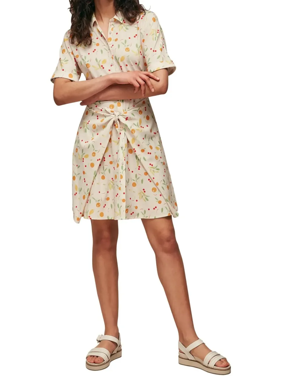 Dolly Fruit Tie Front Dress-Printed