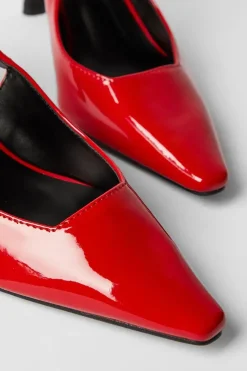 Donna Mid Block Heel Pointed Slingback Court Shoes