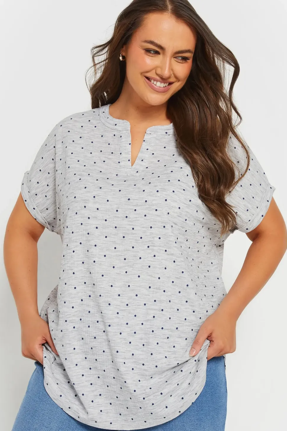 Dot Print Textured Top
