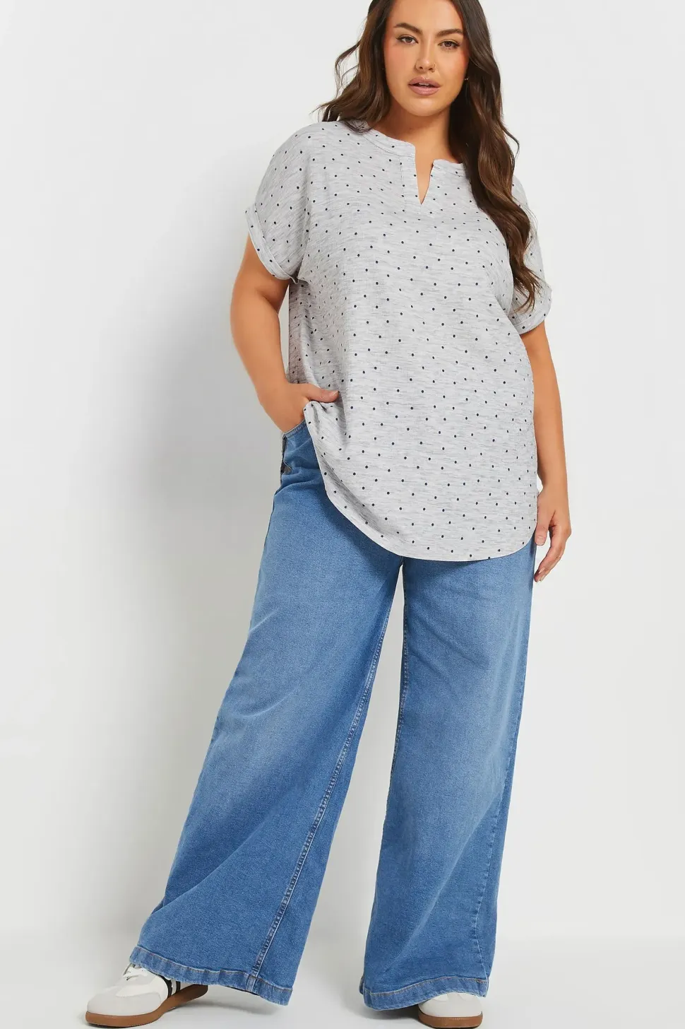 Dot Print Textured Top