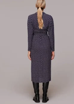 Dotted Spot Print Shirt Dress-