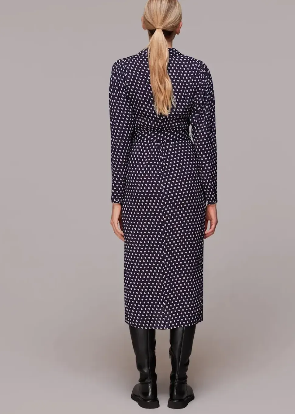 Dotted Spot Print Shirt Dress-