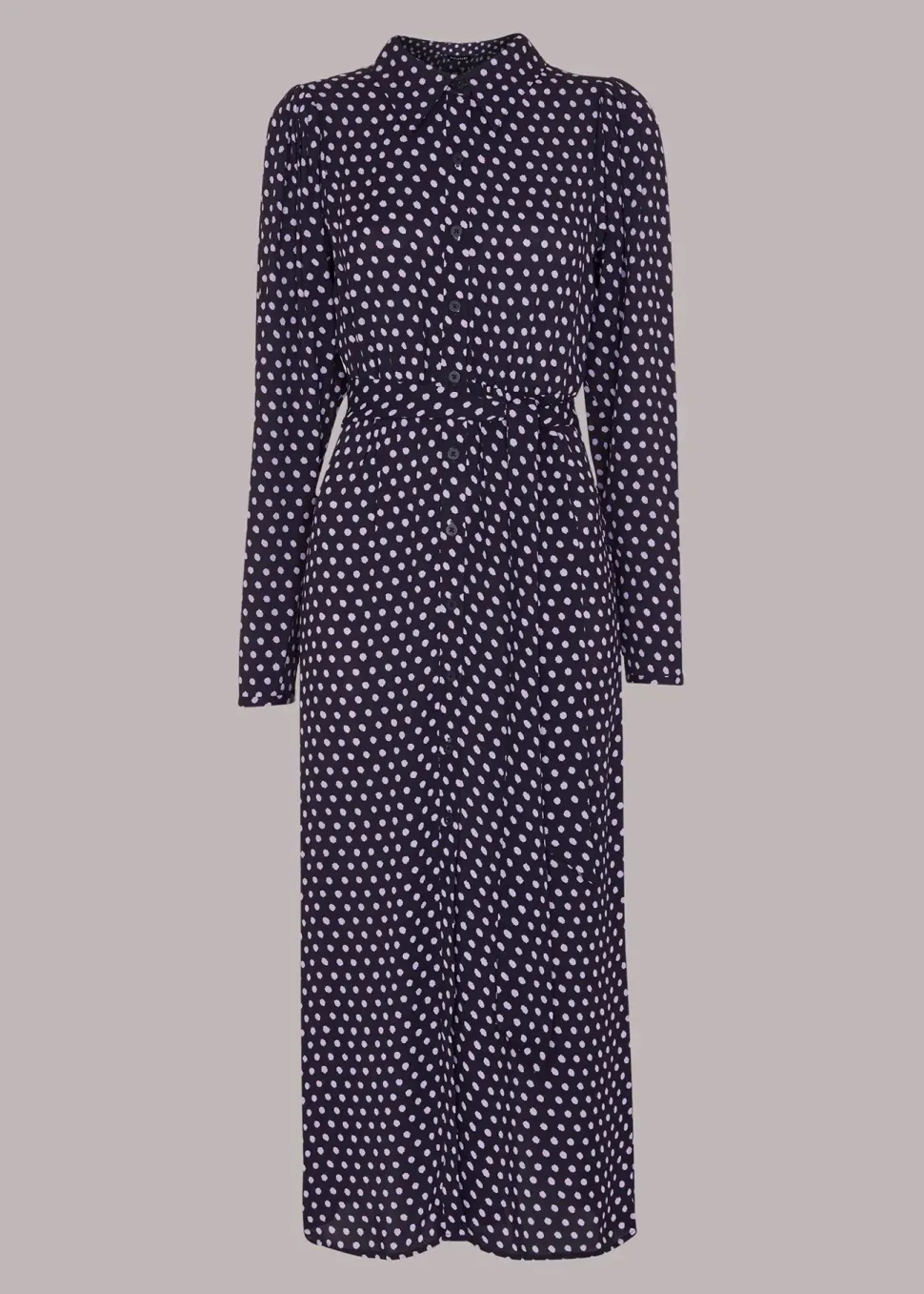 Dotted Spot Print Shirt Dress-