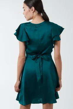 Double Angel Sleeve Wrap Dress