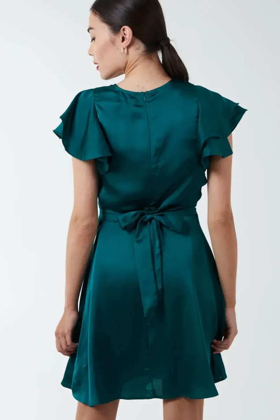 Double Angel Sleeve Wrap Dress