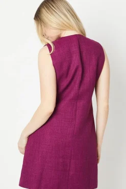 Double Breasted Boucle Shift Dress