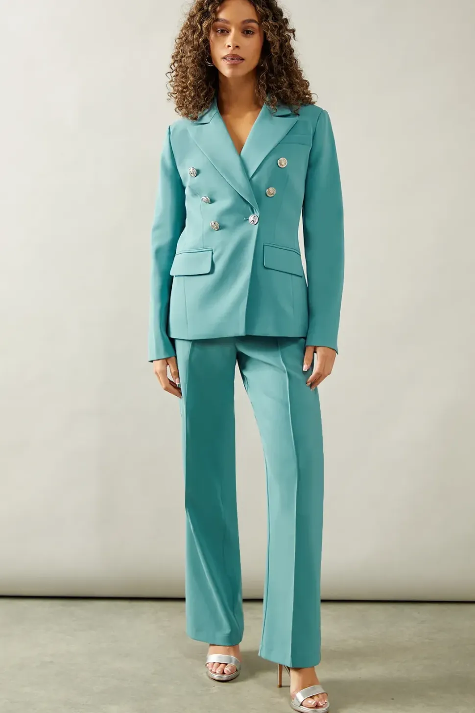 Double Breasted Button Detail Blazer