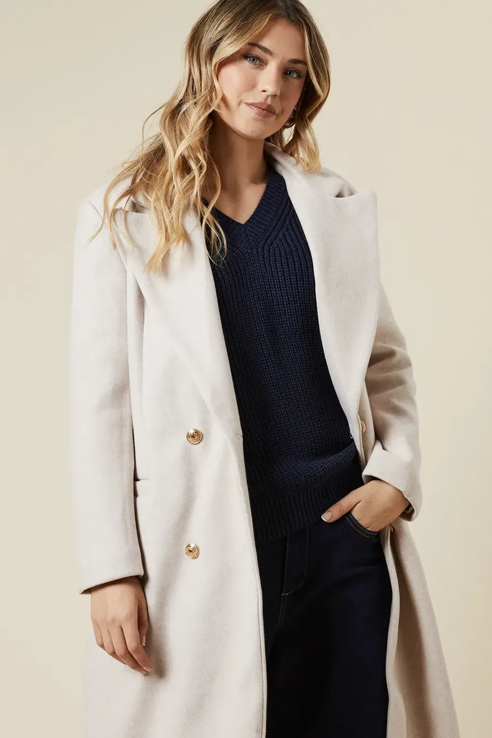 Double Breasted Collared Coat