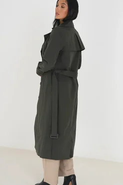 Double-Breasted Longline Trench Coat