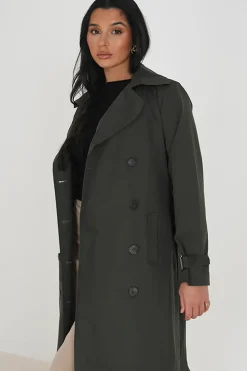 Double-Breasted Longline Trench Coat