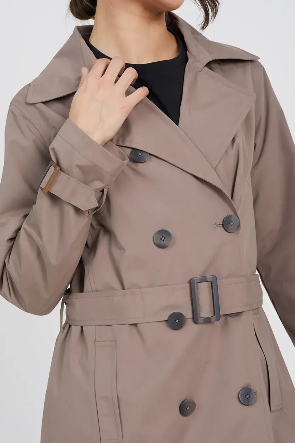 Double-Breasted Longline Trench Coat
