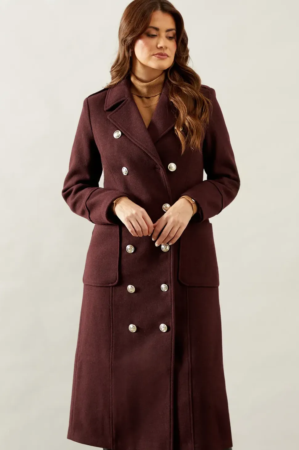 Double Breasted Military Coat